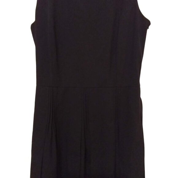 CALVIN Klein Black Knee Length Pleated A-Line Sleeveless Tie Waist Dress Sz 10 - Picture 4 of 9